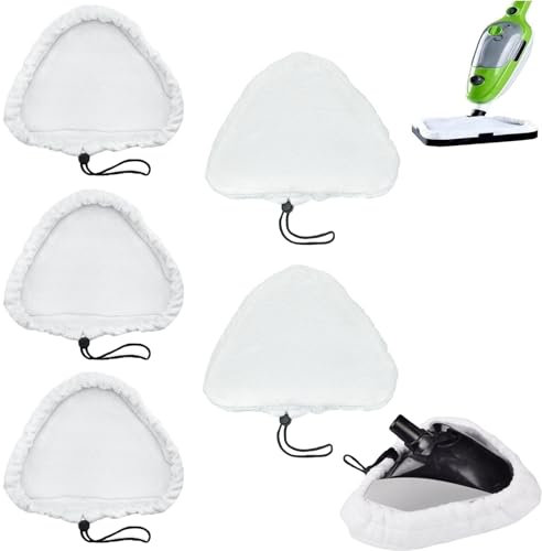 5 Stück Dampfbesen Ersatztücher Dreieckig Mikrofaser Ersatztücher Waschbar Ersatztücher Dampfbesen Dreieckig Ersatzpads Steam Mop Pads für Dampfwischer Und Haushaltsreinigung Verwendet