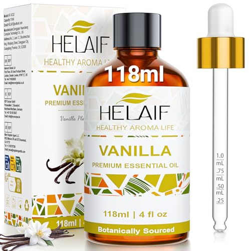 Olio Essenziale Vaniglia 118ML-4 FL.Oz Naturale Cura del Cuoio Capelluto, Massaggio, Pulizia, Aria Fresca