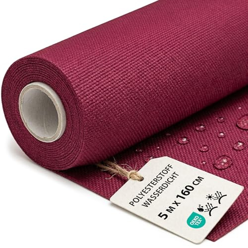 Utomhustyg Metervara Vattenavvisande – Robust Slitstarkt Polyestertyg | Markistyg Solsegel Trädgårdsmöbler Dynor Klädsel Utemöbler Terrass Robust Slitstarkt Oeko Tex 5 M x 160 cm Bordeaux