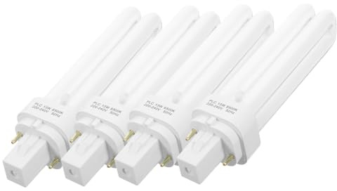 OFFIGAM 4 piezas Bombillas LED Enchufables Pines Fluorescentes Compactas Ahorro Energético Iluminación sin Parpadeo para Hogar y Oficina Pack Unidades