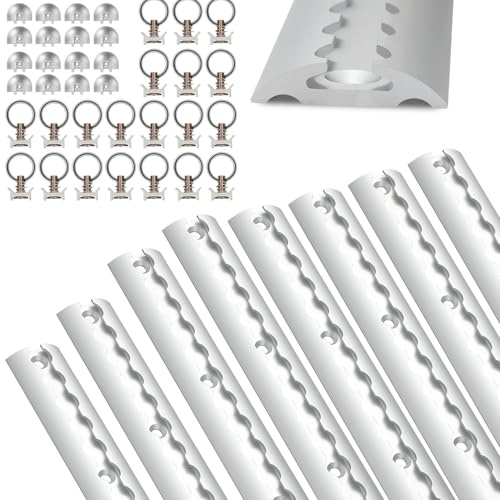 8 x 1 m Airlineskena, halvcirkelformad form av aluminium, anodiserade lastsäkringsskenor med hål, Airlineskena med 20 lastöglor och 16 ändkapslar, lastsäkring för lastbilar och husbilar