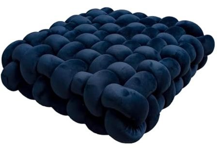 MGEMJMJ Almohadas De Nudo Cuadrado, Mantas Anudadas, Almohadas Decorativas Suaves, Cojín para Sofá, Hogar, Oficina, Sala De Estar, Dormitorio, Cama, Sofá, Decoración(Size:30 * 33 * 12cm,Color:Azul)