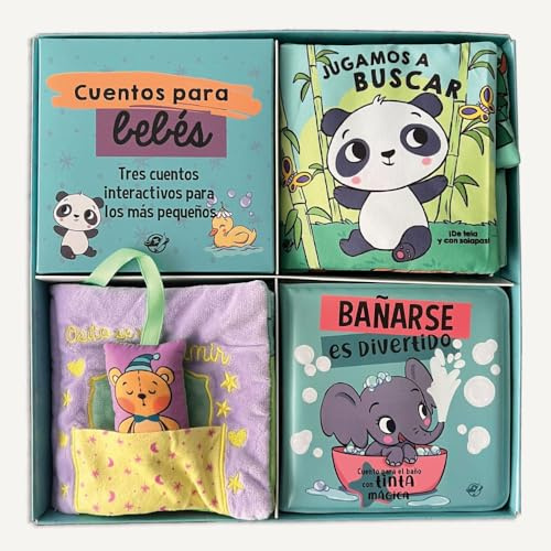 Cuentos para bebés: tres cuentos interactivos para los más pequeños: ¡Un libro de tela con solapas, un libro de tela con un juguete y un libro para el baño con tinta mágica!: 10