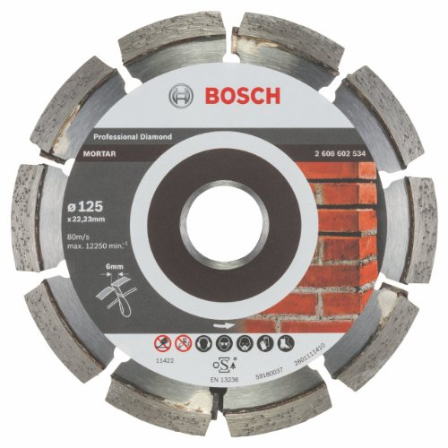 Bosch 1x Disques à tronçonnage diamant PRO Mortar pour alésage 22,23 et petites meuleuses angulaires (pour Brique, Ø 125 mm, Professional Accessoire Petite meuleuse angulaire)