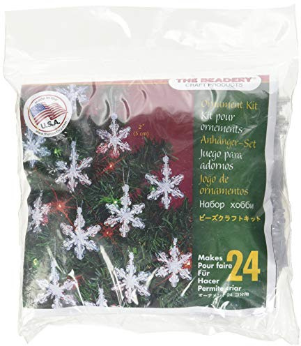 Beadery Holiday Beaded Ornament Kit Mini Snowflakes 2-inch Makes 24