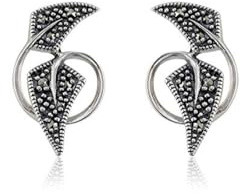 Gemondo Art Nouveau, Pendientes Plata de Ley 925 0,17ct Marcasita Estilo Art Nouveau Pendientes