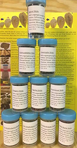 catappa-leaves Garnelenfutter Futtersticks 10 x 50ml in praktischer Schraubdose Futterpellets Garnelenfutter Fischfutter