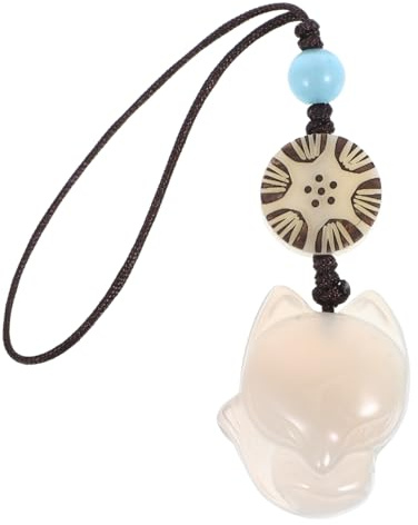 Hemobllo Fox Pendant Mobile Phone Chain Natural Chalcedony Keychain Pendant Creative Cartoon Phone Charm Bag Purse Hanging Decoration for Women 3.74X0.90X0.70In