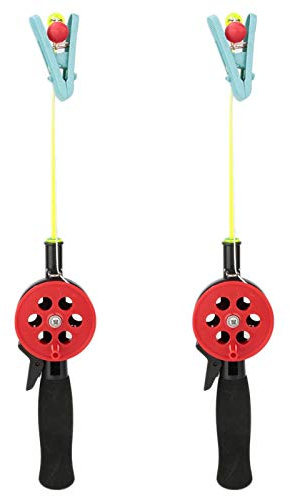 Jingyig Canna da Pesca al Granchio, Mini 2 Pezzi Combo Canna e Mulinello Portatile, Canna da Pesca, per Pesca sul Ghiaccio Cattura di granchi gamberetti Pesca per Bambini,