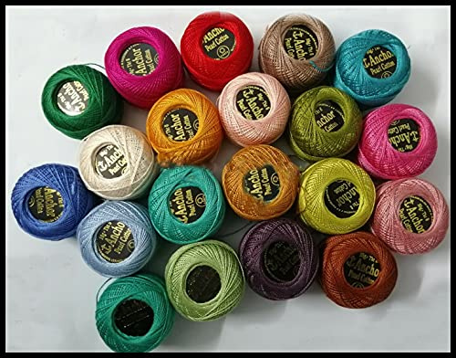 20 Anchor Pearl Cotton Crochet Solid Colors Embroidery Thread Balls