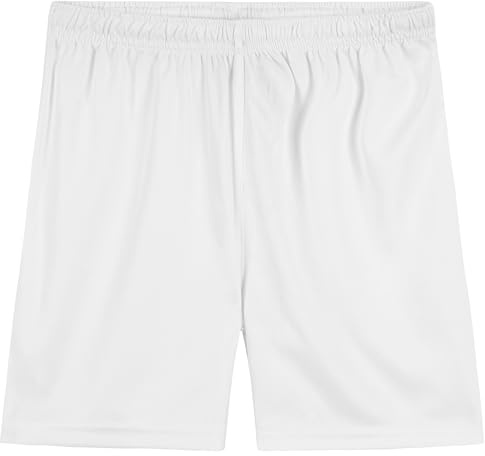 Pantalón Corto Niño Deporte, Pantalones Cortos Gimnasio, Short Deportivo Niño Niña Escolar, Ropa Deportiva para Niños y Adolescentes 4-14 Años (Blanco, 4-5 años)