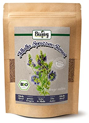 Biojoy BIO-Alfalfa Sprossen Samen (500 g), getrocknet und ganz (Medicago sativa)