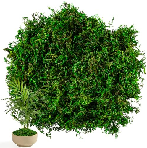 Sukh Musgo sintético para plantas en maceta, musgo artificial para manualidades, decoración de musgo falso de bosque verde, musgo de hadas, relleno de plantas de jardín, centros de mesa, boda,