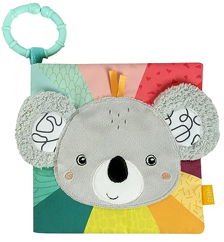 Fehn Stoffbuch Koala – Baby Fühlbuch aus Stoff mit Tier-Motiven: Knisterbuch zum Fühlen, Greifen und Staunen – zum Aufhängen für Kinderwagen und Babyschale – für Babys und Kleinkinder ab 3+ Monaten