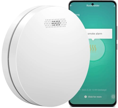 Aroha Smart Connect & Link Rilevatore di Fumo Collegabile e WiFi - Batteria da 10 Anni, Sensore Fumo WiFi Con App Tuya & Smartlife - Allarme Anticendio