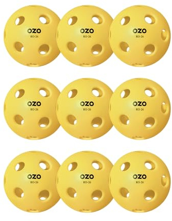 OZO Pickleball- RO-26 - Set med 9 inomhusbollar, 26 hål, formsprutning