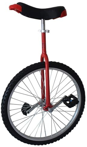 CFDZCP Adults Unicycles Outdoor Kid's/Adult's Trainer Unicycle ,Large Balance Unicycle Bike 24 Inch, With Alloy Rim And Adjustable Seat Outdoor Cycling Scooter, Best Birthday Gift(Red)