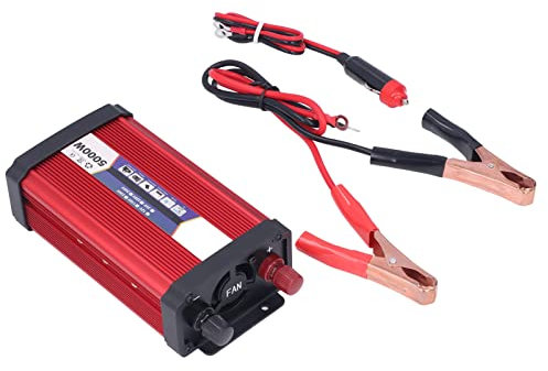 5000W inversor de Corriente, aleación de Aluminio Modificado inversor de Onda sinusoidal para vehículos, disipación de Calor inversor de Coche con Dos Puertos USB (24V a 220V)