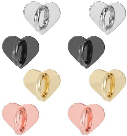 8pcs Coeur Anneau de Support pour Téléphone Portable, Mignon Crochets Charme Téléphone Adhésif Support Bague Phone pour Étui Phone Tablette Accessoires Bricolage (4 Couleurs)