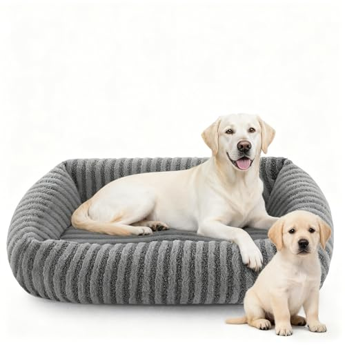 Pawk Large Dog Bed-Dog Beds, 20CM High Side Dog Beds Large with Waterproof Detachable Cover, Veterinarian Recommended Bed for Arthritis, 76x61x20cm