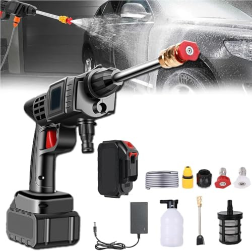 Nettoyeur Haute Pression, 90 Bar Nettoyeur Haute Pression sans Fil Portable avec 5m Tuyau, Régulation Intelligente de la Pression, Longue Durée de Vie, pour Voiture, Terrasse, Fenêtre, Pelouse, Pet