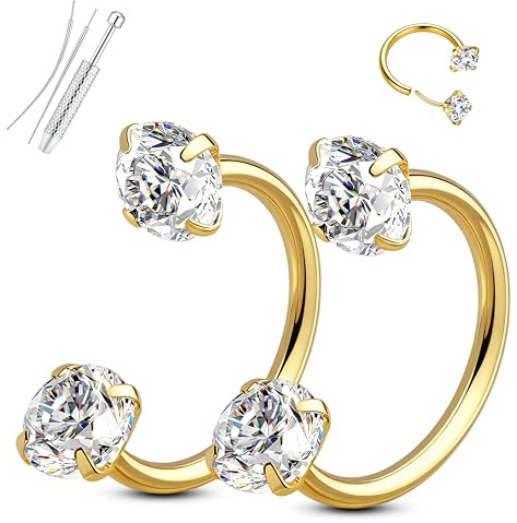 Milacolato hästsko näspiercing för kvinnor 6–8 mm näsring piercing smycken set nostril näsring silver guld septum ring för kvinnor män