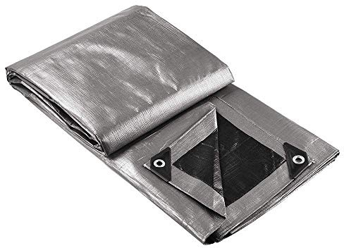 Yescom 18x24FT 10-Mil Plastic Tarp Waterproof Heavy Duty Tarpaulin with Eyelets Reversible Reinforced Edges Shade Canopy Boat Pickup Truck Bed Cover
