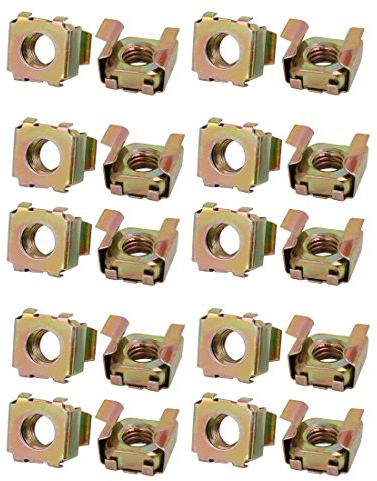 sourcingmap 20pcs Écrou à cage M8 65Mn captif en acier à ressort pour armoire d'étagère de serveur