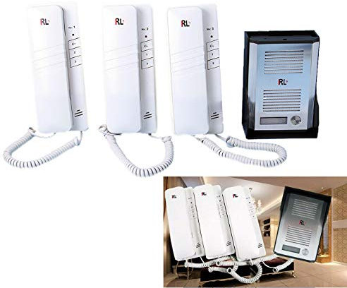 Topolenashop RL-3203AAA Kit interphone ouvert porte 3 combinés connexion 4 fils