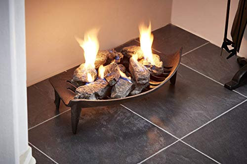 Vintage Decor ® Premium Victorian Bowed Front Cast Iron Fire Grate with 4 Legs for air Flow I Log Coal Fireside Classic | Eco Friendly (Fire Grate for 14 inch Fireplace)