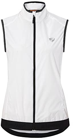 Ziener Norwiga Gilet Bicicletta, Mountain Bike, attività all'aperto, Antivento, Traspirante, Impermeabile, Bianco, 46 Donna
