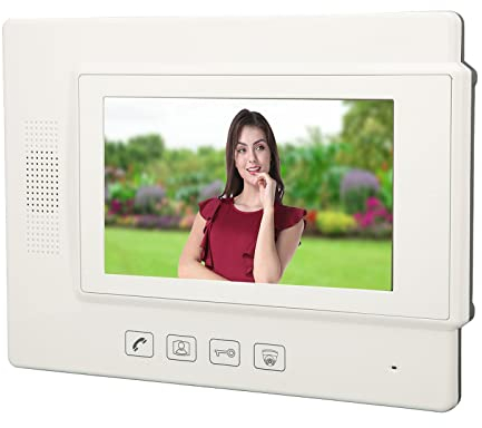SystèMe D'interphone Vidéo éCran LCD NuméRique Visiophone Blanc Unité IntéRieure Villa Tenture Murale (Prise UE)