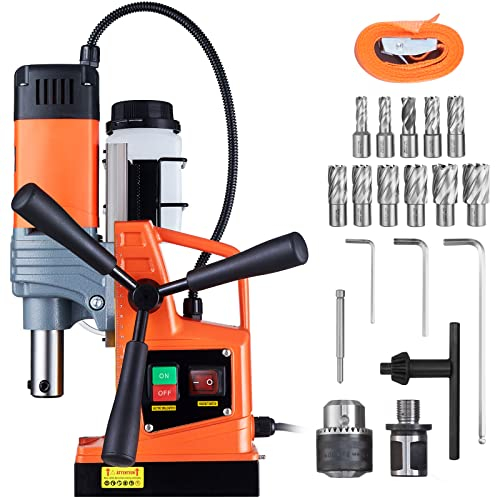 VEVOR Trapano a Colona Magnetico Portatile 1300W Velocità tra 0-810 giri/min 220V-240V 50/60Hz, Trapano Magnetico Diametro di Perforazione Max. 40mm Profondità Max. 50mm Forza Magnetica Fino a 13000N