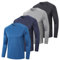 ZENGVEE 4/5 Pack Men's Long Sleeve T-Shirt Quick Dry Running Sport Gym T Shirts Outdoor Active Athletic Performance Crew Long Sleeve Top,1610-Black Gray Navy Blue-L
