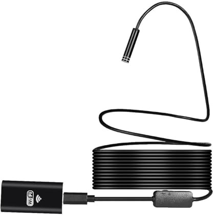 POFET Wireless Endoscope Inspection Camera, IP67 Waterproof WiFi Endoscope Camera with Lights, 1280P HD Semi-Rigid Snake Cable Camera support IOS Android Windows