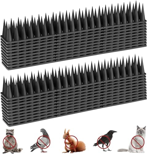 Pic Anti Pigeon 5.7M, Anti Pigeons pour Balcon, Pique Anti Pigeon Plastique pour Corbeaux, Chats, Moineaux, ect (20 PCS) Noir