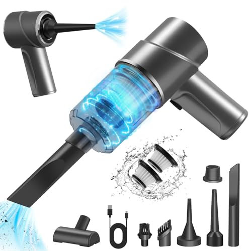 Handheld Cordless Vacuum Cleaner 12000Pa 4 in 1 Portable Rechargeable Mini for Car, Vehicle, Home - Vacuum, Blower & Pump - Silver Grey