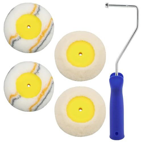 Rodillo de pintura de esquina con cabezal de repuesto, herramienta de rodillo de esquina para paneles de yeso, herramienta de rodillo de pintura de esquina para decoración de pintura de pared en casa