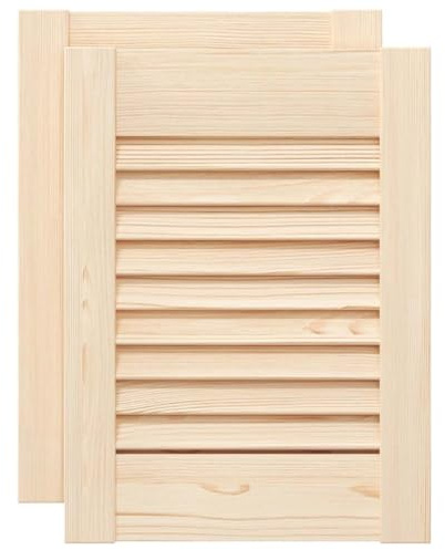 vidaXL Portes d'armoire à persiennes 2 pcs 39,5x29,5 cm pin massif, porte de meuble, porte de garde-robe, panneau à persiennes en bois