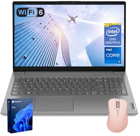 Lenovo V15 Premium Laptop per lavoro e lavoro, display FHD da 15,6, Intel i7-13620H di 13a generazione, RAM 16 GB, SSD da 1 TB, webcam, HDMI, Wi-Fi 6, Windows 11 Pro, nero, bundle con mouse wireless