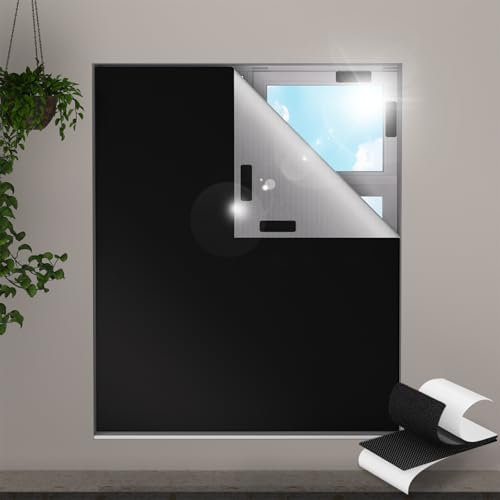 Valquid Blackout Blind, Portable Blackout Blinds on Blinds, Temporary Blackout Curtains with 30 Velcro Suitable for Cutting any Size Shape - for Bedroom, Indoor and Outdoor 300X145cm