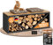BLACK OAK Kaminholz Regal OHIO 102x41x35cm - Kaminholzregal für innen schwarz modern stabil Stahl + Holz - Metall pulverbeschichtet rostfrei + Massivholz für Kaminholz & Brennholz 400 kg