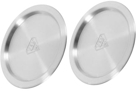 ULTECHNOVO 2 Stück Universaldeckel für Kleine Töpfe Pfannen, Topfdeckel 14cm Edelstahl Flach, Universal Topfdeckel als Überkochschutz Kochstopp, Tragbar für Camping Studenten, Silber