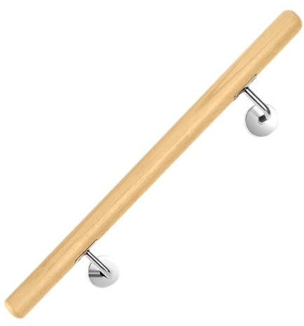 Wood Stair Railing - Wall Mounted Hand Railings,Ergonomic Stair Wooden Handrail for Home, Balcony, Decking, Doorway, Indoors and Outdoors