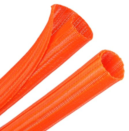 YOUBO Manchon de protection tressé en PET de 3 mm pour cordons de gestion des câbles (orange)
