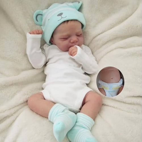 Anano 45 Cm Bebe Reborn Silicona Cuerpo Completo, Reborn Silicona Suave Cuerpo Completo, Muñecas Bebe Newborn Realista Bebé Que Parece Real Bebé Newborn Silicone