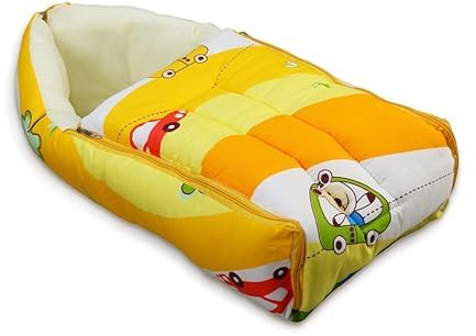 3 in 1 Bed,Sleeping Bag&Carry Nest,Cotton Bedding for New Born&Infant,Portable (Cars Print,Multicolour)