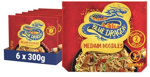Blue Dragon Wok Ready Medium Noodles 300g | Pack of 6 | Perfect For Stir Fries & Other Noodle Based Dishes