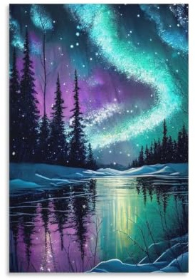 Northern Lights Night Puzzles for Adults 1000 Pieces,Impossible Hard Difficult Challenging Aesthetic Jigsaw Puzzles, Art Animal Puzzle 26x38cm