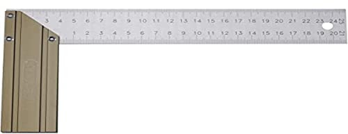 KS Tools 300.0221 - Squadra graduata in acciaio KS, manico in alluminio, lama in acciaio temprato graduato, 300 mm